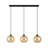Hanglamp Langwerpig Amberglas 3-Lichts Ø25