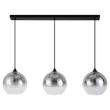 Sort pendellampe med falmet glas – 3 aflang lyskilder | Monari