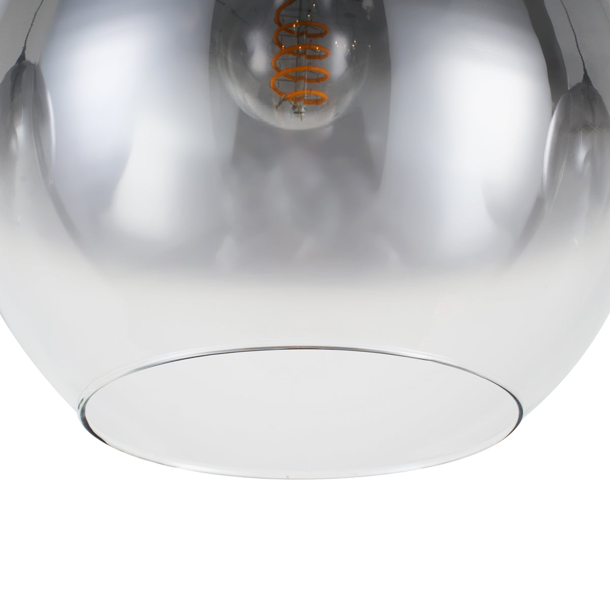 Sort pendellampe med falmet glas – 3 aflang lyskilder | Monari