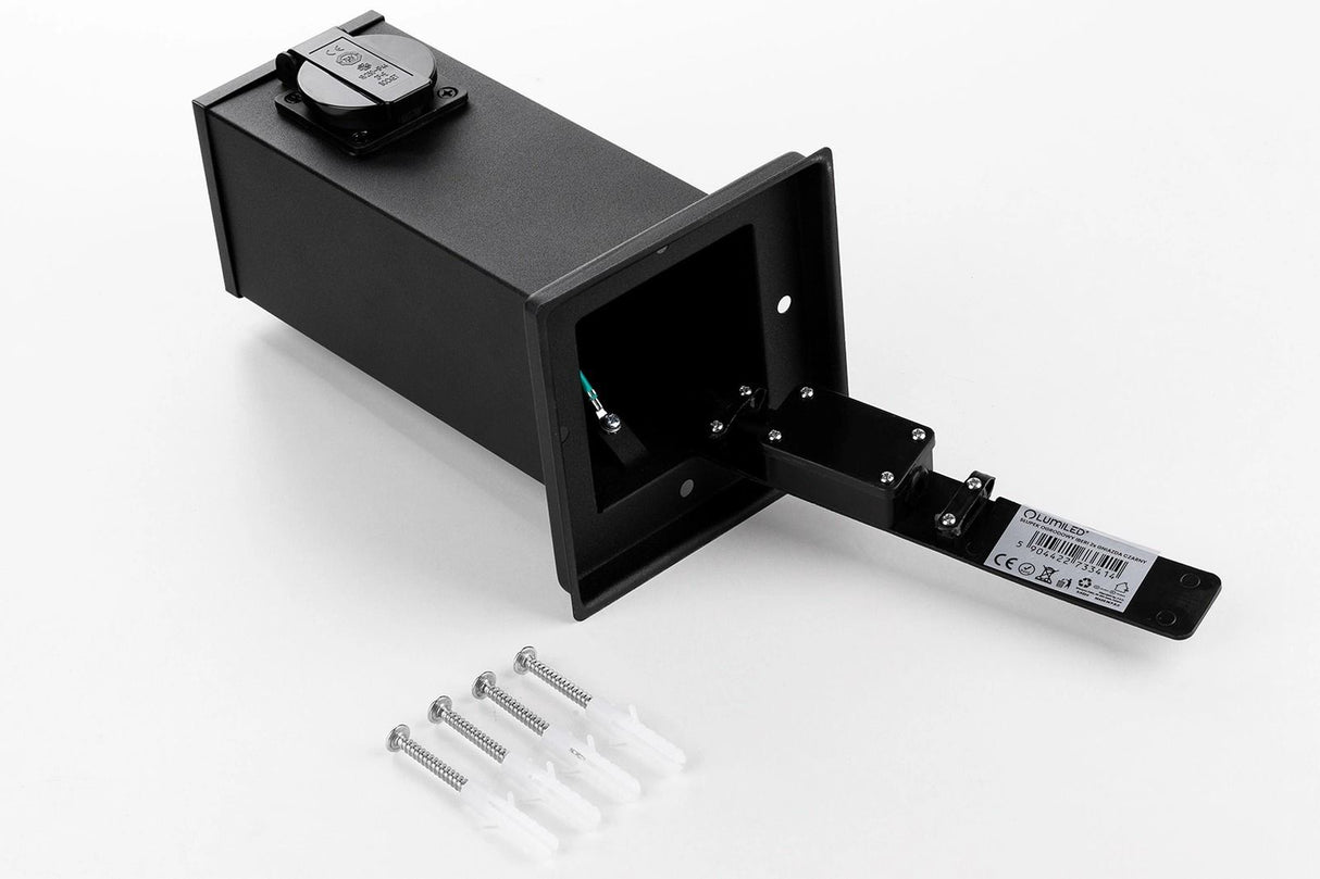 Udendørsstolpe med stikkontakt – Stående – 230V – 22 cm – 2x jordet udendørs stikkontakt