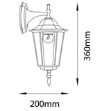 Udendørs væglampe Down – E27 facadelygte i patina-stil