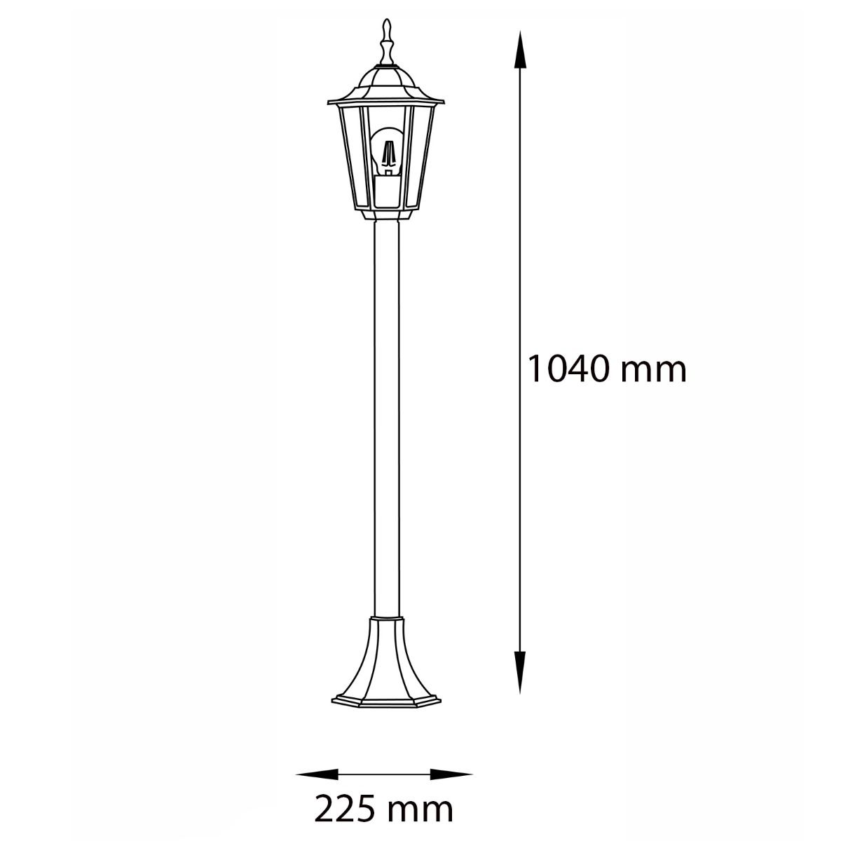 Havelanterne – Udendørslampe på stang – E27 – 1 m høj – sort