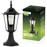 Stående udendørs lanterne 42cm – Sort – E27 fatning – Aluminium &amp; glas – IP44