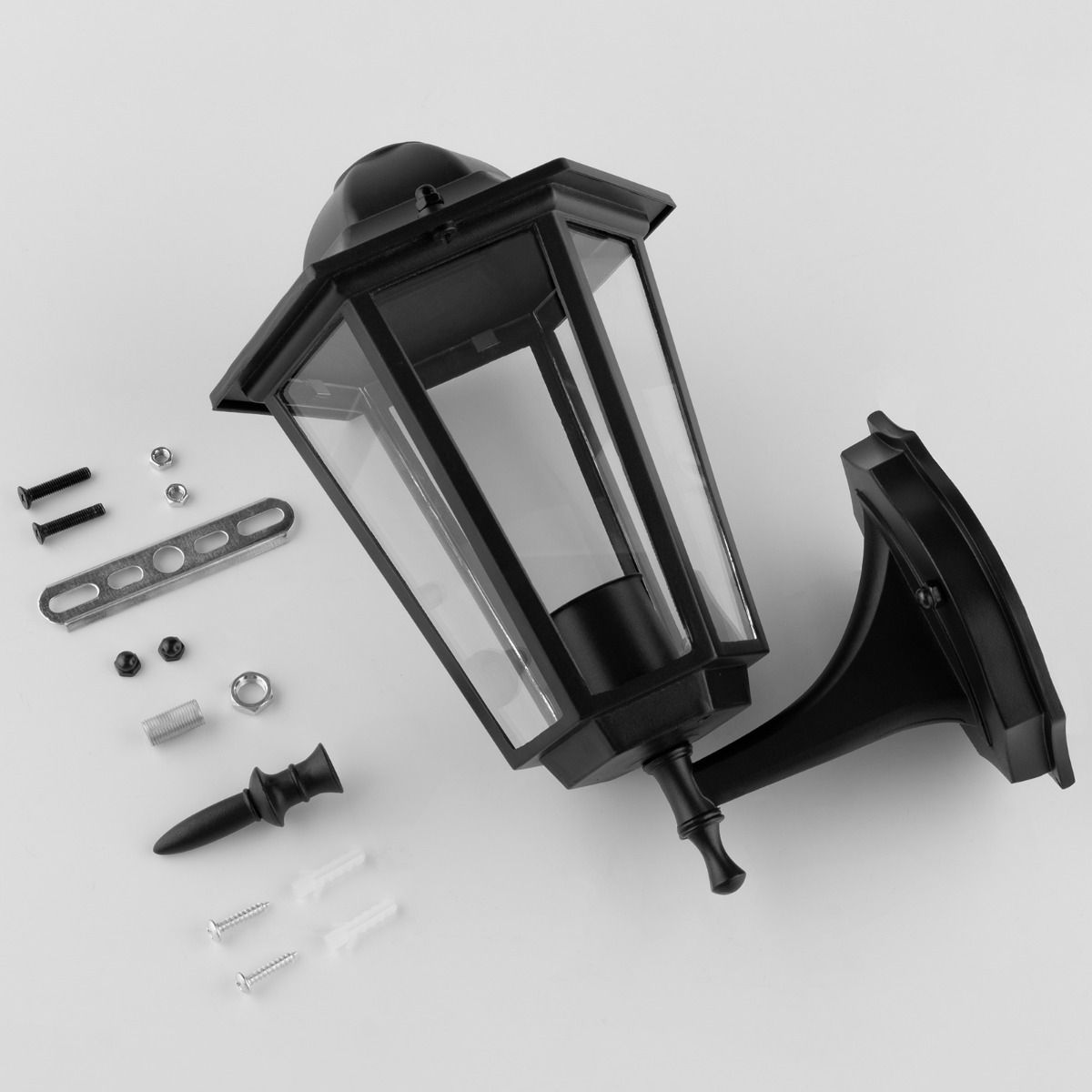 Klassisk udendørs facadelampe – sort, E27 væglanterne