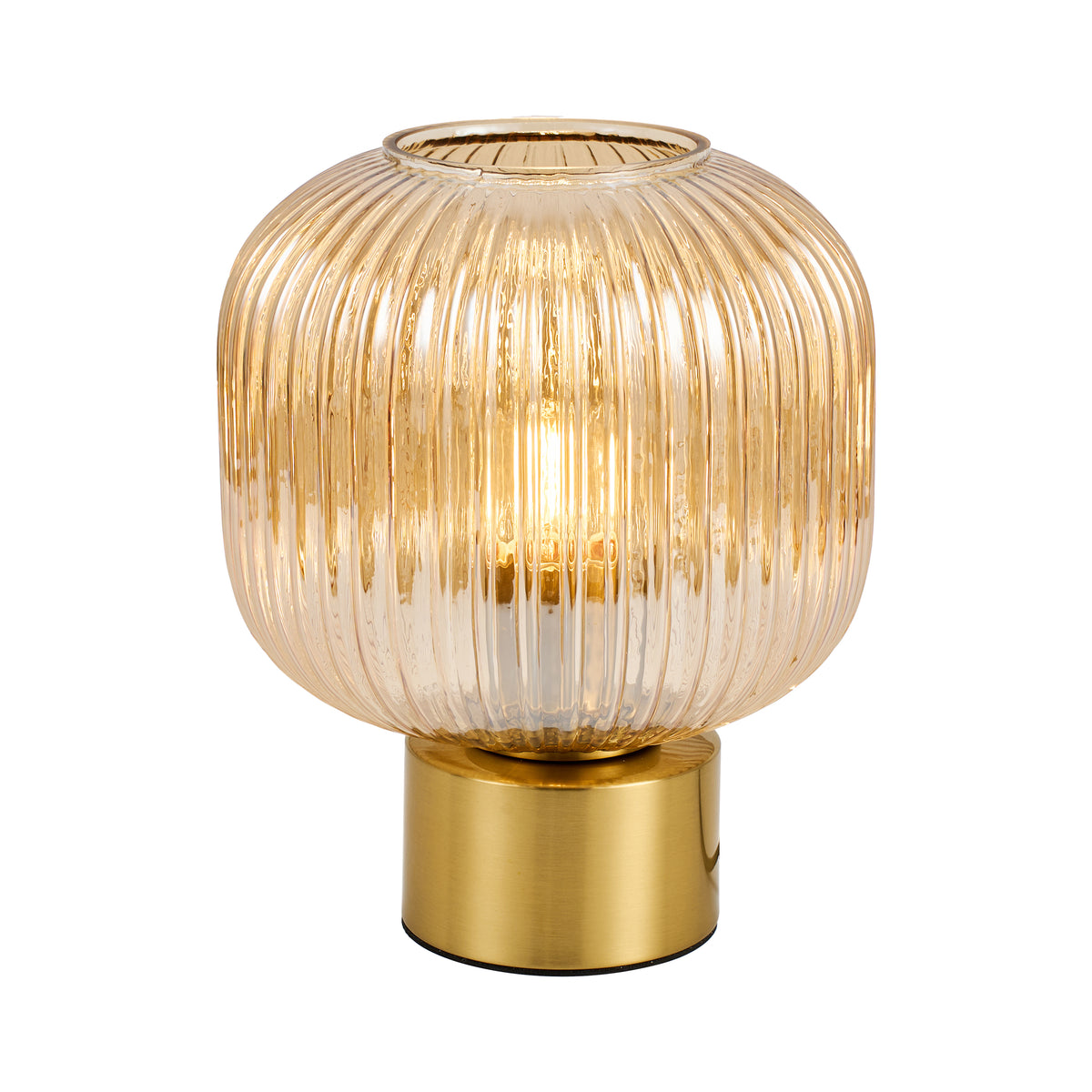 Bordlampe Tess - Sort med røgfarvet glas
