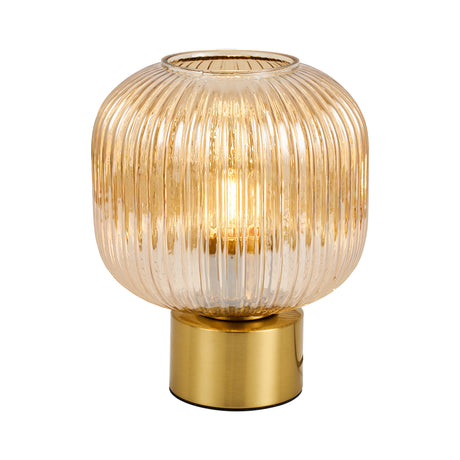 Bordlampe Tess - Sort med røgfarvet glas