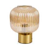 Bordlampe Tess - Sort med røgfarvet glas