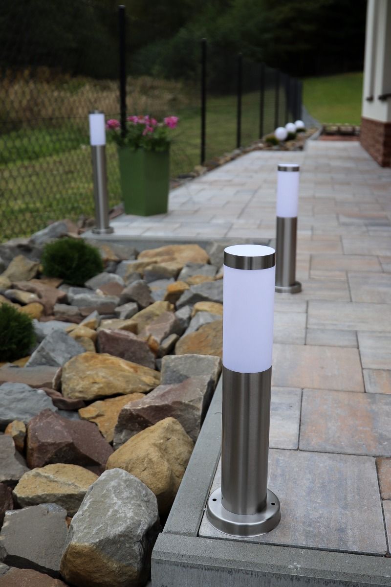 Stående udendørslampe – E27-fatning – rustfrit stål – 45 cm