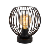 Bordlampe Tess - Sort med røgfarvet glas