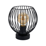 Bordlampe Tess - Sort med røgfarvet glas