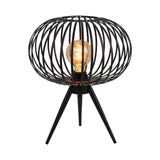 Bordlampe Tess - Sort med røgfarvet glas