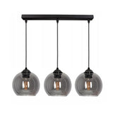 Industriële smoke glas hanglamp zwart woonkamer