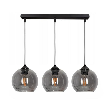 Industriële smoke glas hanglamp zwart woonkamer