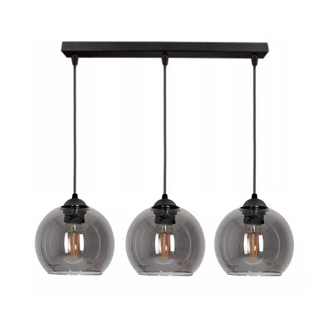 Industriële smoke glas hanglamp zwart woonkamer