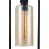 Bordlampe Tess - Sort med røgfarvet glas