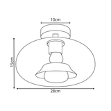 Design loftslampe Art Deco Sort røg -