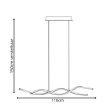 Aflang LED-pendellampe i guldbølgeform – 3 farver