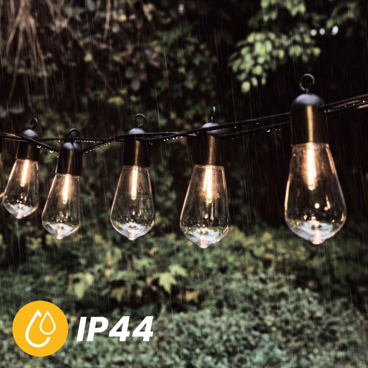 Solcelledrevet havelyskæde – 30x LED – 9,8 m – 2700K varm hvid – med fjernbetjening