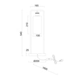 Bordlampe Tess - Sort med røgfarvet glas