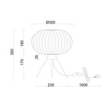 Bordlampe Tess - Sort med røgfarvet glas