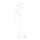 Gulvlampe Fleur - Sort med røgfarvet glas - 3 lys