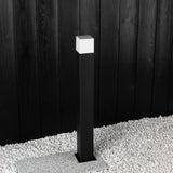 Udendørs havelampe – Firkantet stående stang 74 cm – Sort – E27-fatning