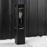Udendørslampe til havestang - sort aluminium og glas - 50cm - E27-fatning - stående havebelysning