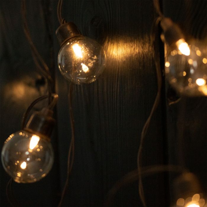 Solcelledrevet LED-kuglekæde 7,5 m – varmt hvidt lys (3000K) | Solcelledrevet havebelysning