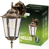 Buitenwandlamp Down – E27 Gevellantaarn in Patina Stijl