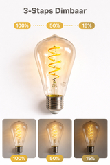 LED-pære FILAMENT ST64 E27 4W 3000K Honning