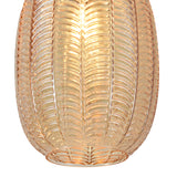 Pendellampe Sort med Messing og Ravfarvet Glas – 3 Lyskilder - Liva