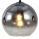 Sort pendellampe med falmet glas – 3 aflang lyskilder | Monari