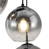 Marie pendellampe - Sort med falmet glas - 5 lyspunkter - Rund