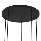 Marie pendellampe - Sort med falmet glas - 5 lyspunkter - Rund