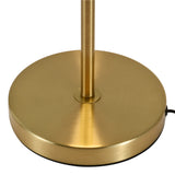 Lune bordlampe - Messing med ravfarvet glas - Integreret lyskilde