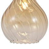 Pendellampe Sort - Ravfarvet Glas - 3 Lys - Joyce