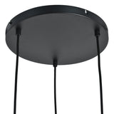 Pendellampe Sort - Ravfarvet Glas - 3 Lys - Joyce