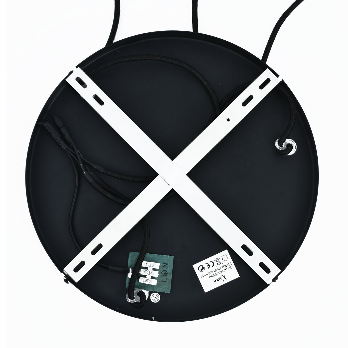 Pendellampe Sort - Ravfarvet Glas - 3 Lys - Joyce