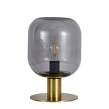 Laura bordlampe - Messing med røgfarvet glas