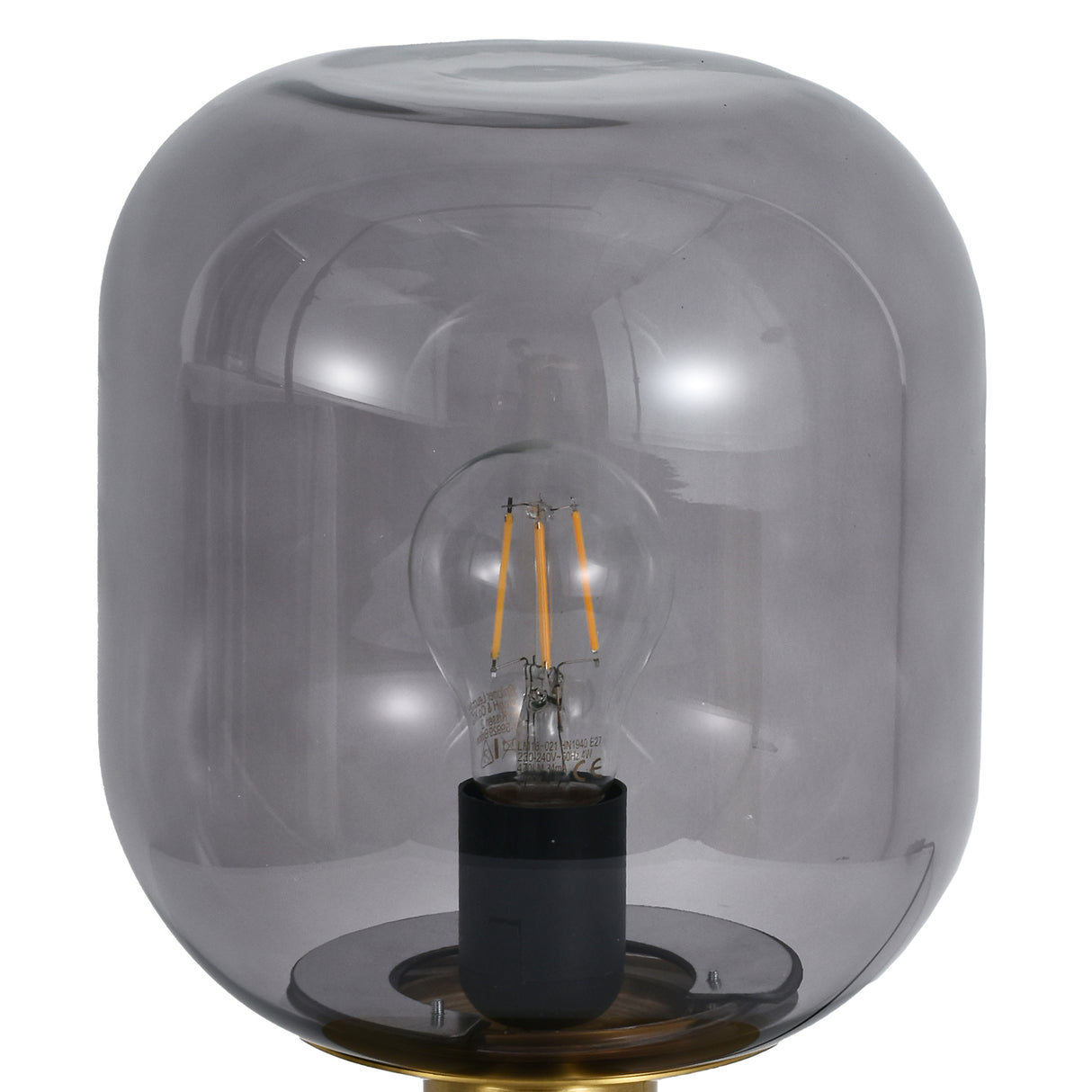 Laura bordlampe - Messing med røgfarvet glas