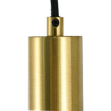 Pendellampe Sort med Messing og Ravfarvet Glas – 5 Lys - Noah