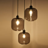 Remco Pendellampe – 3 Lys – Røget Glaskugler