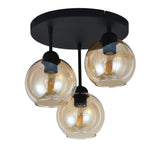 Loftlampe Industriel 3-Pærer Rav Kugle Stue, Soveværelse 