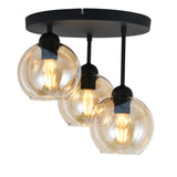 Loftlampe Industriel 3-Pærer Rav Kugle Stue, Soveværelse 