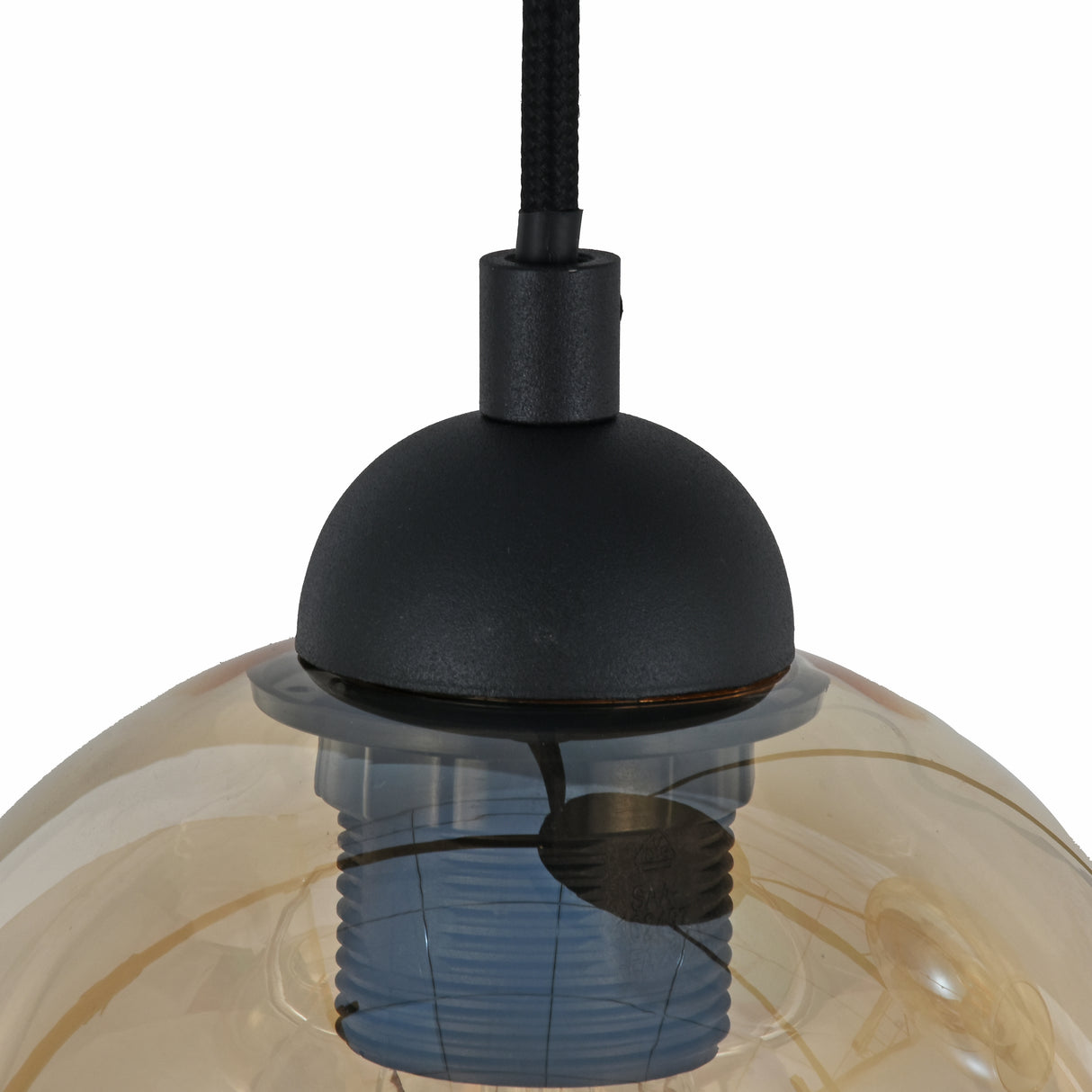 Industriel ravfarvet pendellampe med 4 lyskilder til spisestue, stue eller kontor