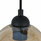 Industriel ravfarvet pendellampe med 4 lyskilder til spisestue, stue eller kontor