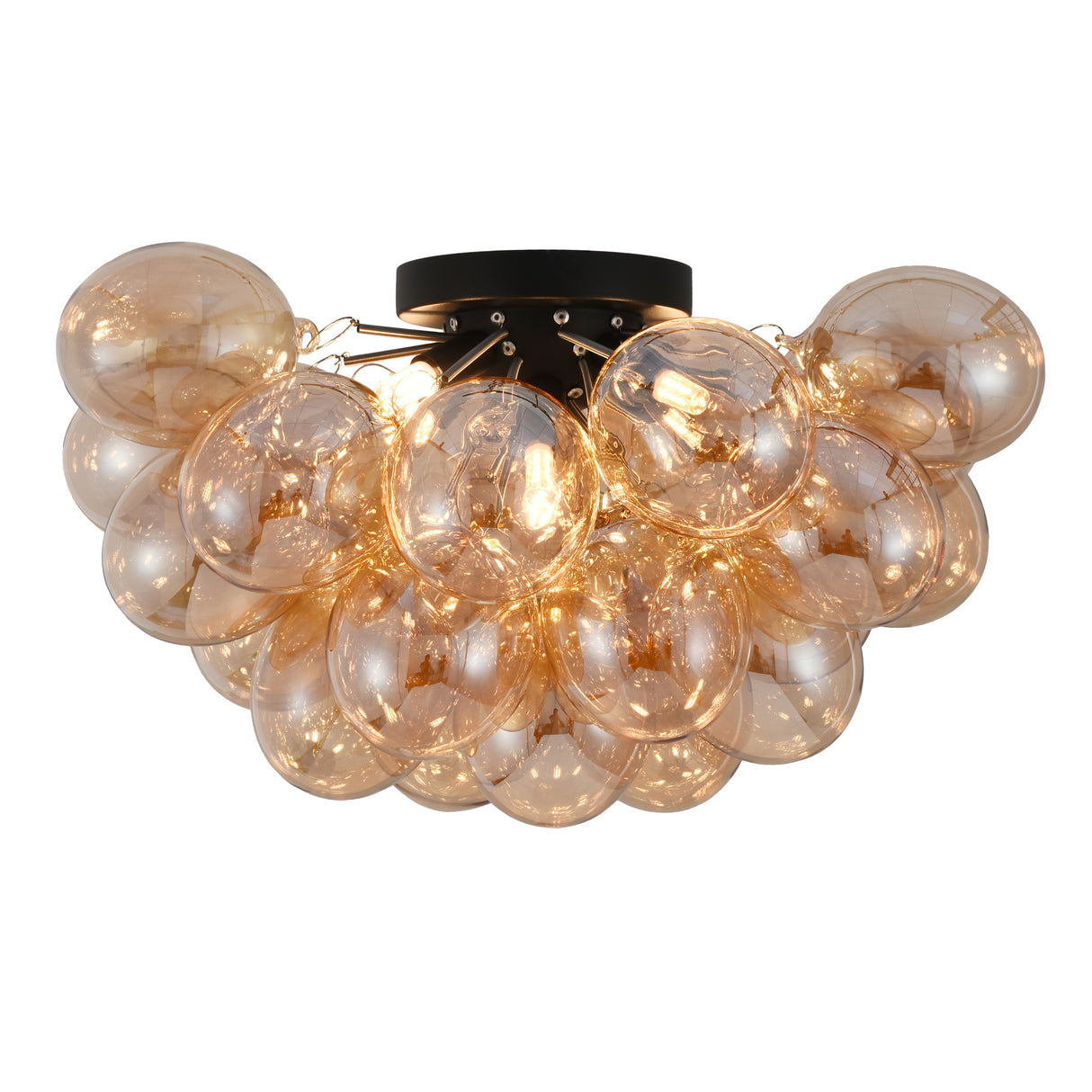 Loftlampe Grape – Moderne ravfarvet glaslampe