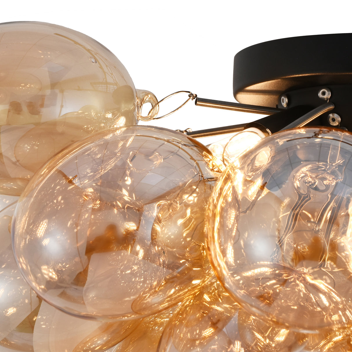 Loftlampe Grape – Moderne ravfarvet glaslampe