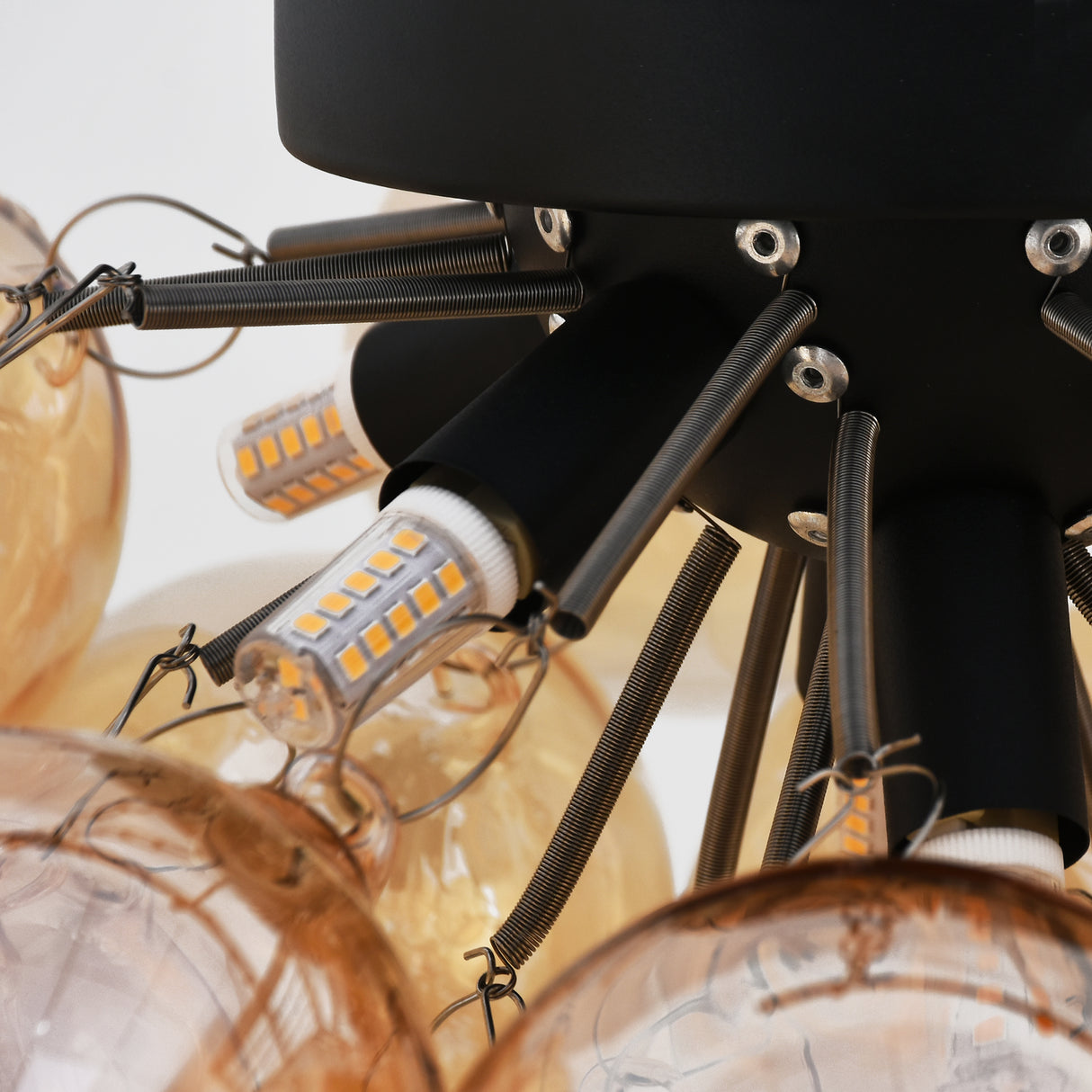 Loftlampe Grape – Moderne ravfarvet glaslampe