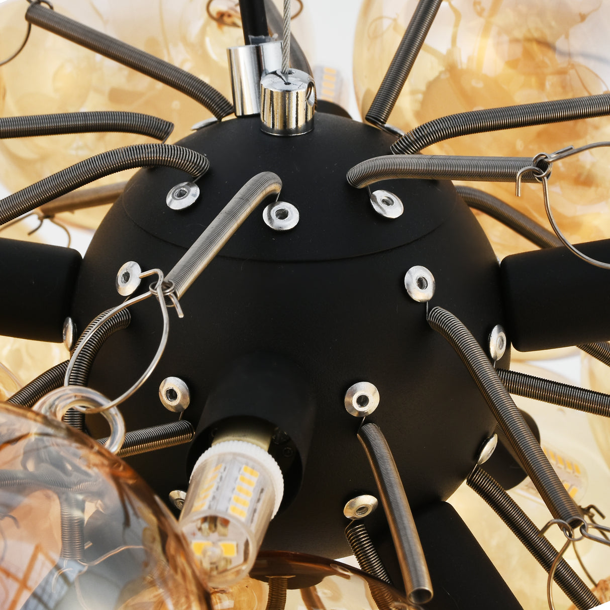 Hængelampe Grape – Moderne ravfarvet glaslampe